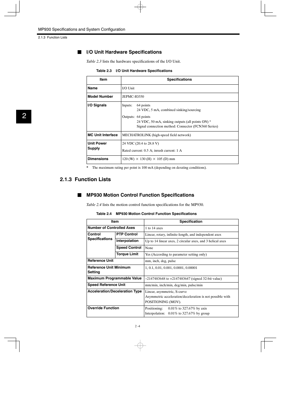 3 function lists | Yaskawa MP930 User Manual | Page 29 / 338