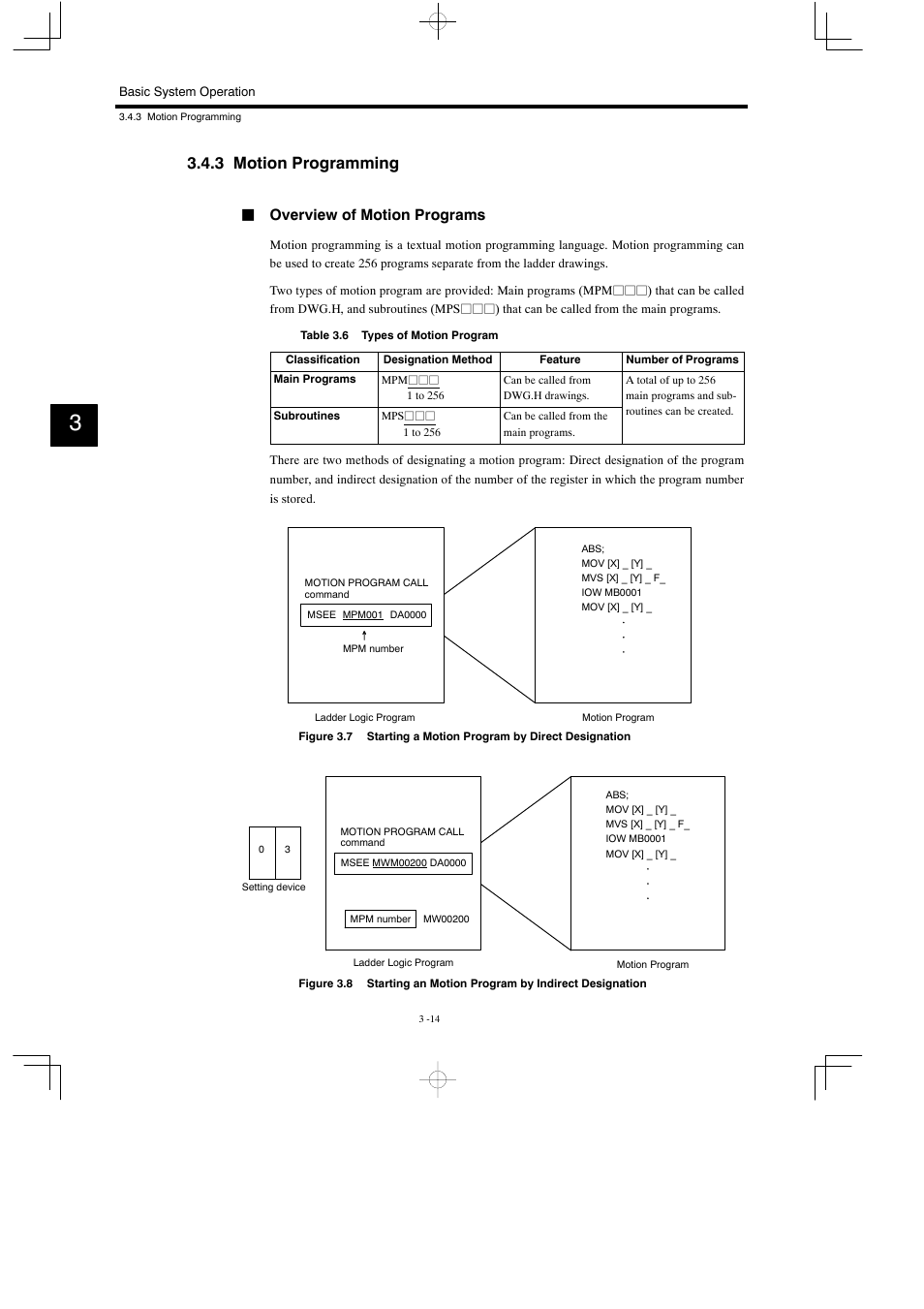 3 motion programming, Joverview of motion programs | Yaskawa MP930 User Manual | Page 73 / 338