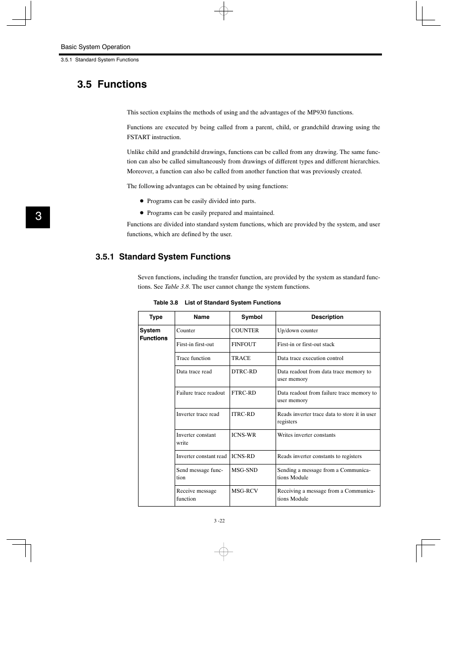 5 functions, 1 standard system functions | Yaskawa MP930 User Manual | Page 81 / 338