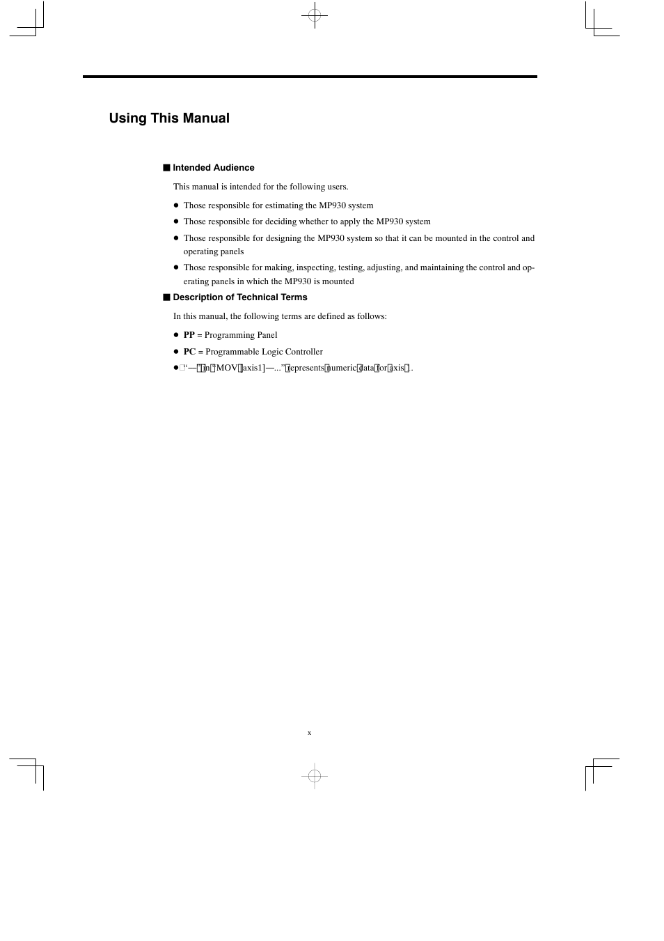 Using this manual | Yaskawa MP930 User Manual | Page 9 / 338