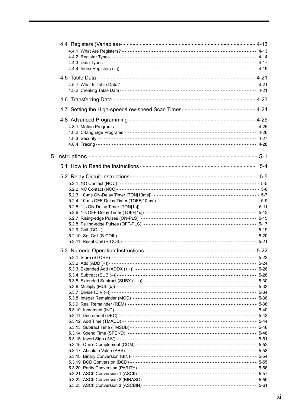 5 instructions -1 | Yaskawa MP900 Series Ladder Programming Manual User Manual | Page 11 / 415