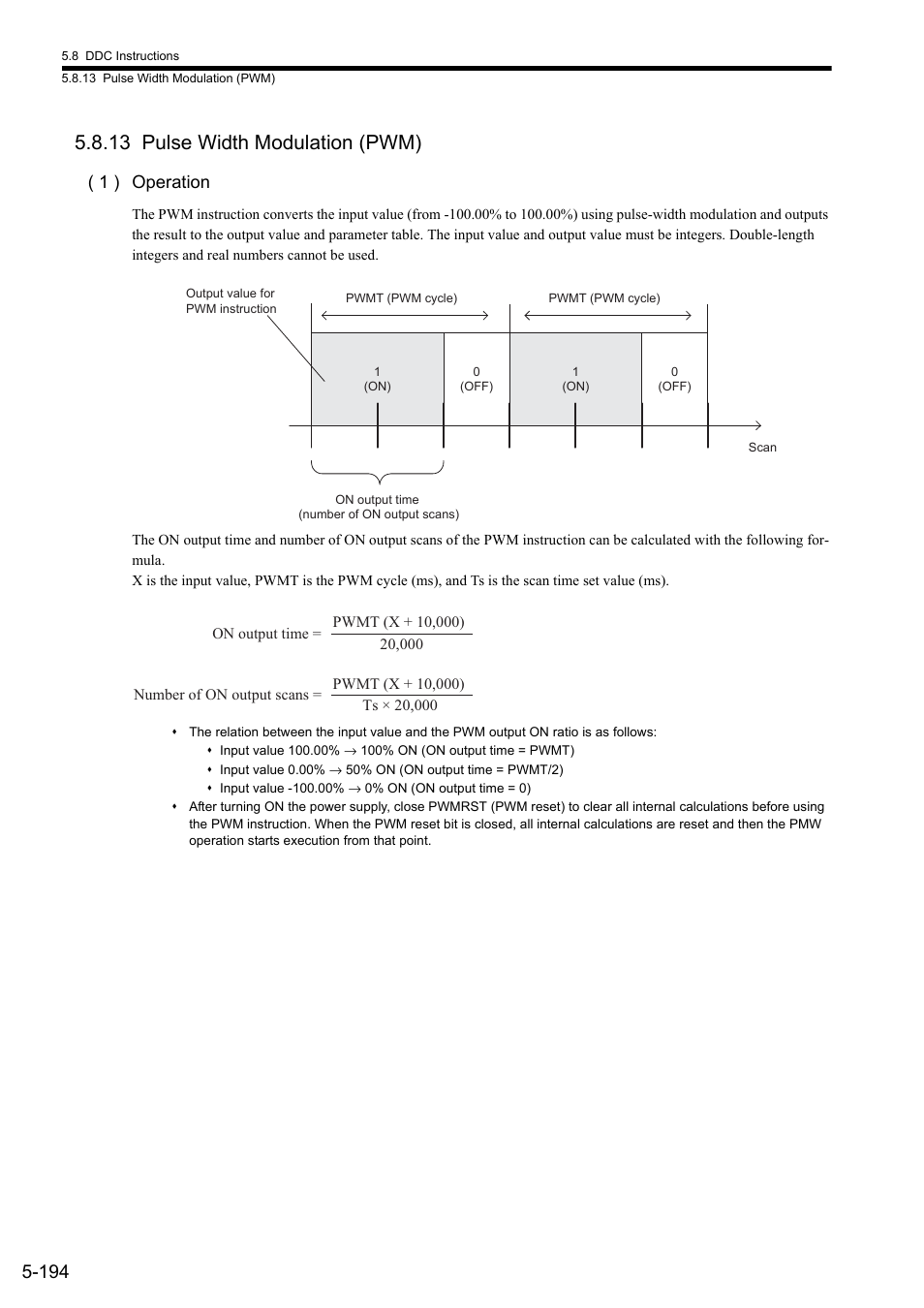 13 pulse width modulation (pwm), 1 ) operation | Yaskawa MP900 Series Ladder Programming Manual User Manual | Page 263 / 415