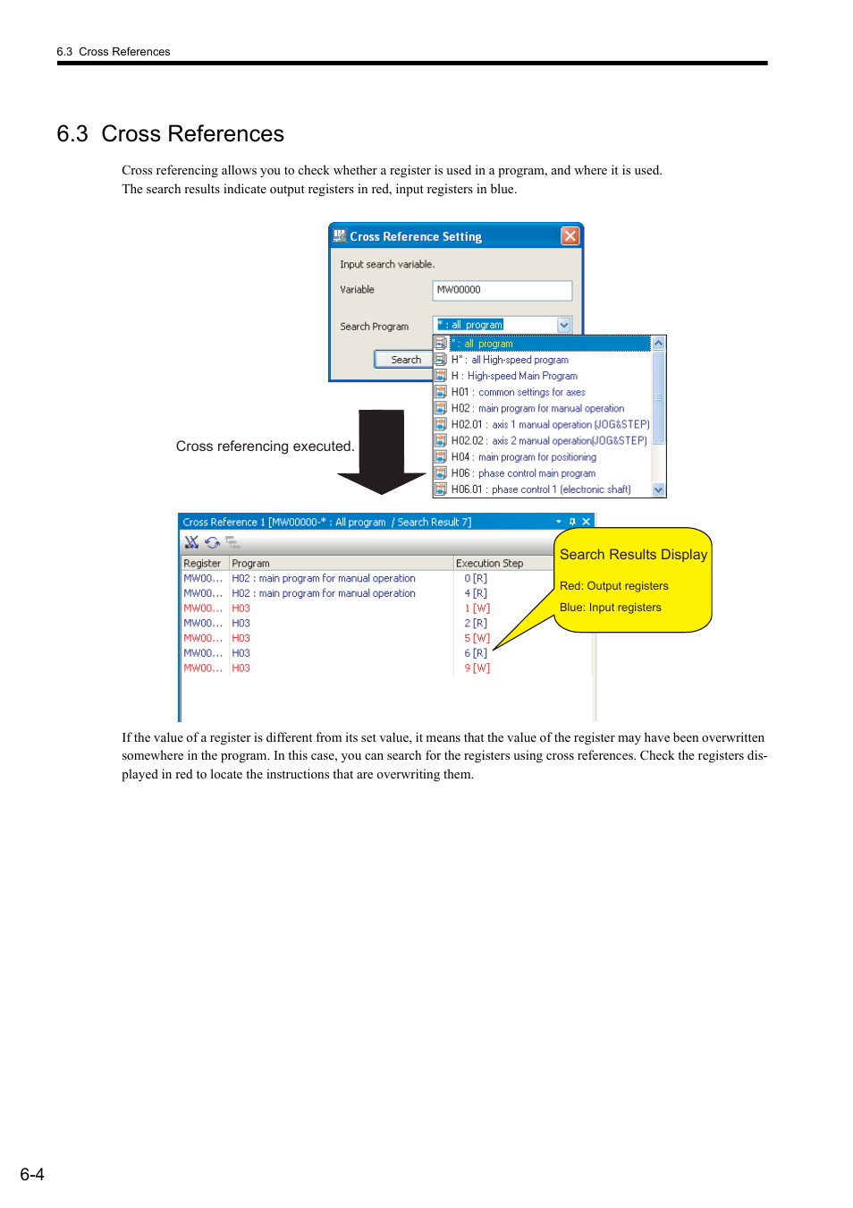 3 cross references | Yaskawa MP900 Series Ladder Programming Manual User Manual | Page 358 / 415