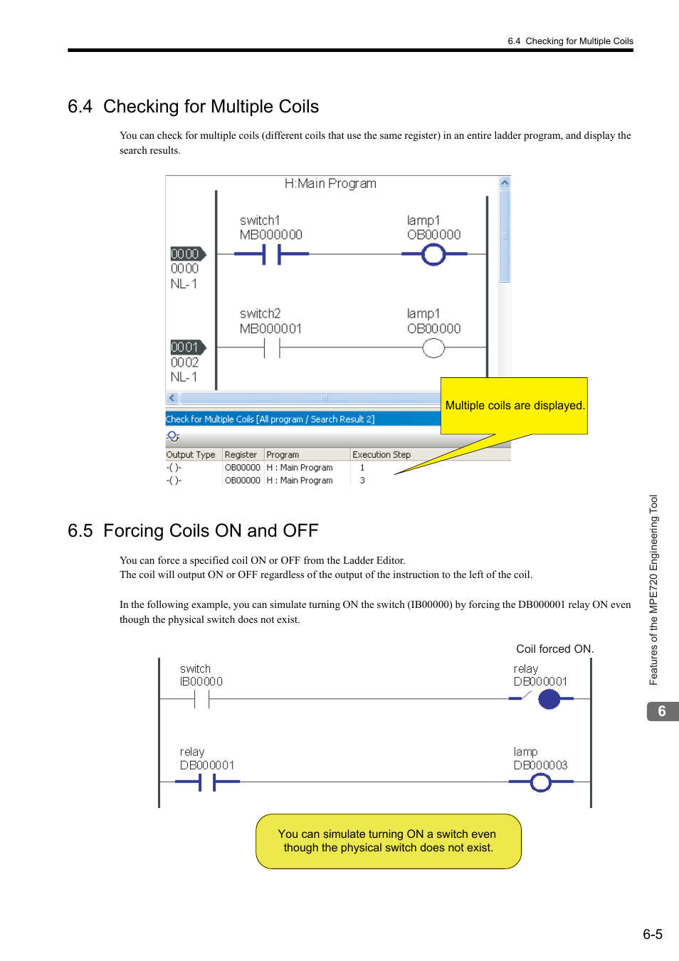 4 checking for multiple coils, 5 forcing coils on and off | Yaskawa MP900 Series Ladder Programming Manual User Manual | Page 359 / 415