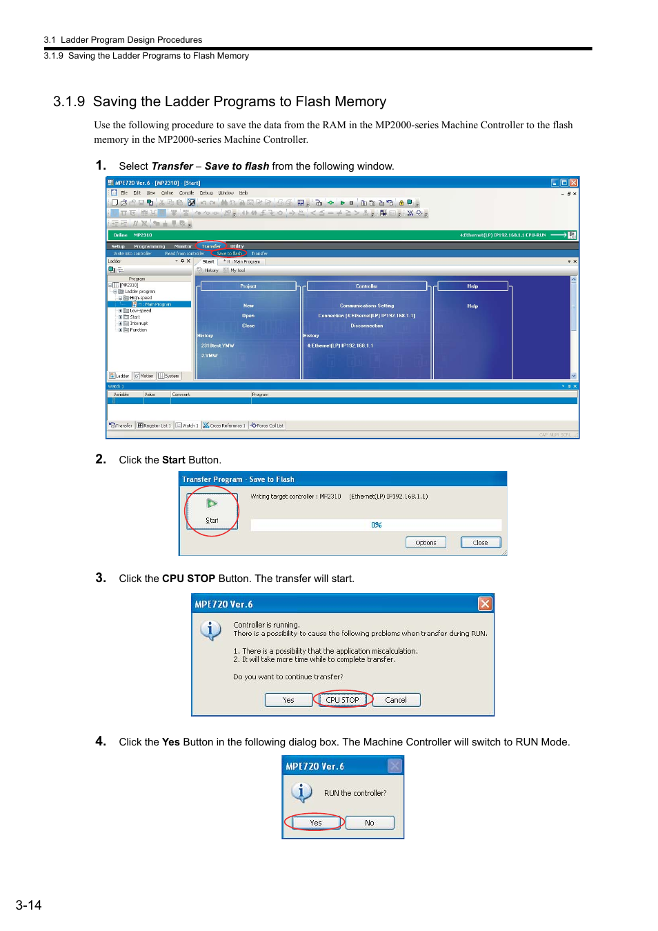 9 saving the ladder programs to flash memory | Yaskawa MP900 Series Ladder Programming Manual User Manual | Page 41 / 415