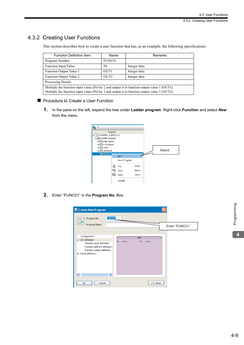 2 creating user functions | Yaskawa MP900 Series Ladder Programming Manual User Manual | Page 50 / 415