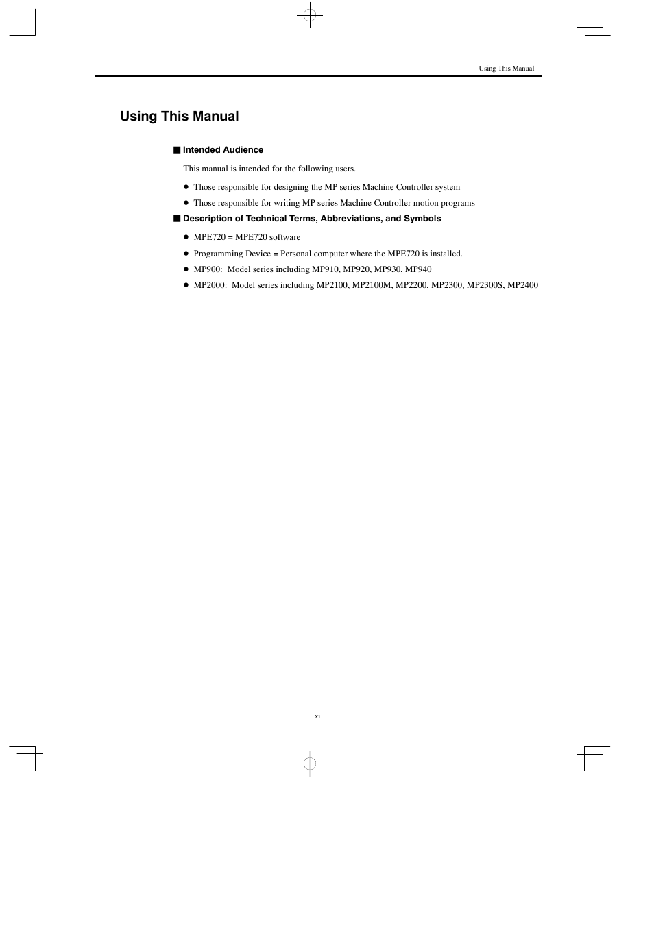 Using this manual | Yaskawa MP900 Series Motion Programming Manual User Manual | Page 10 / 211