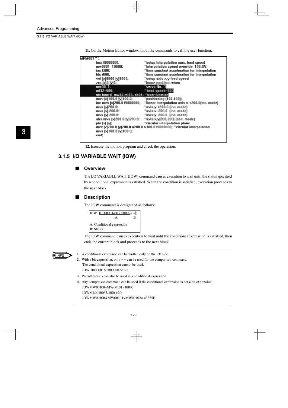 5 i/o variable wait (iow) | Yaskawa MP900 Series Motion Programming Manual User Manual | Page 106 / 211