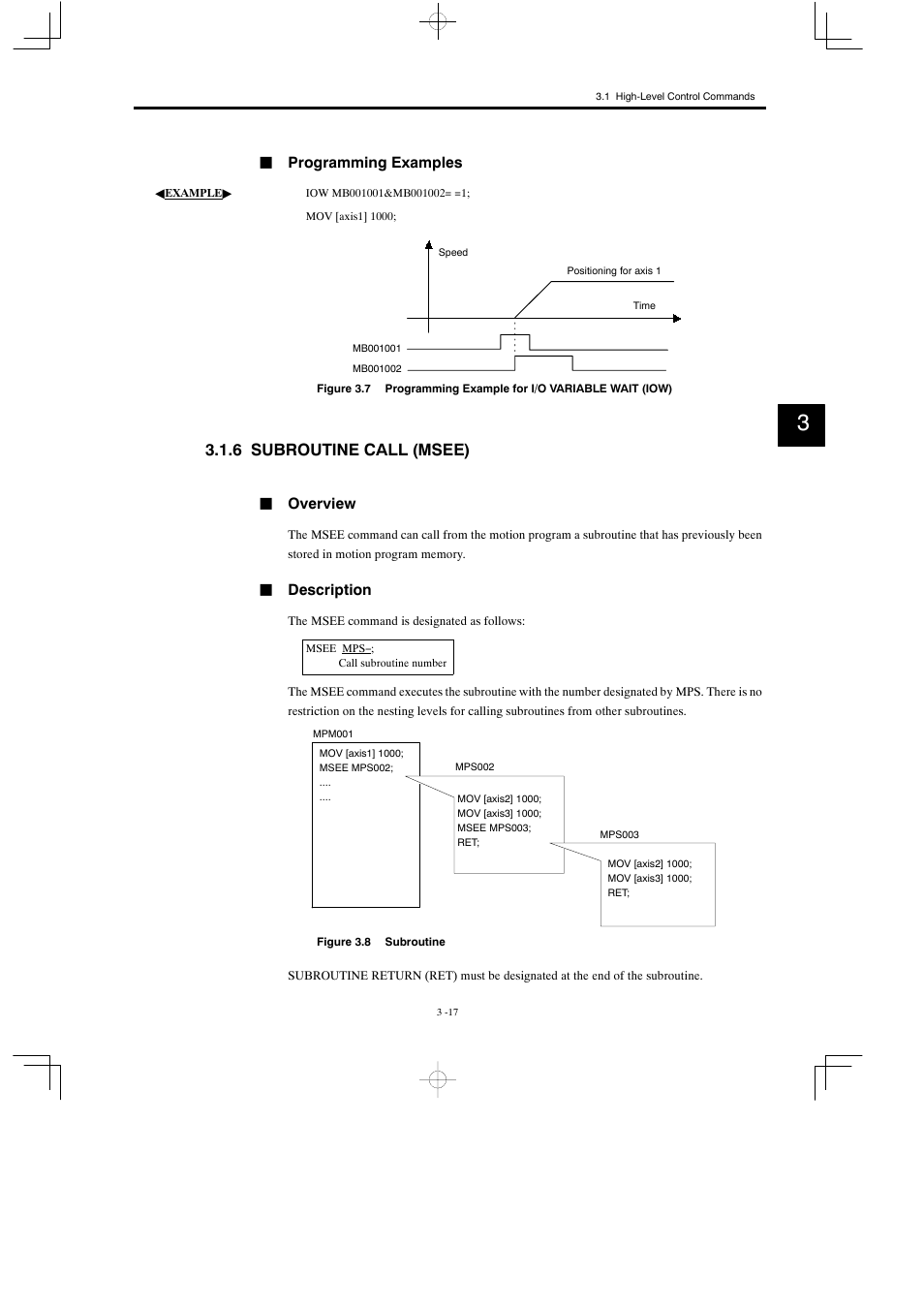 6 subroutine call (msee) | Yaskawa MP900 Series Motion Programming Manual User Manual | Page 107 / 211