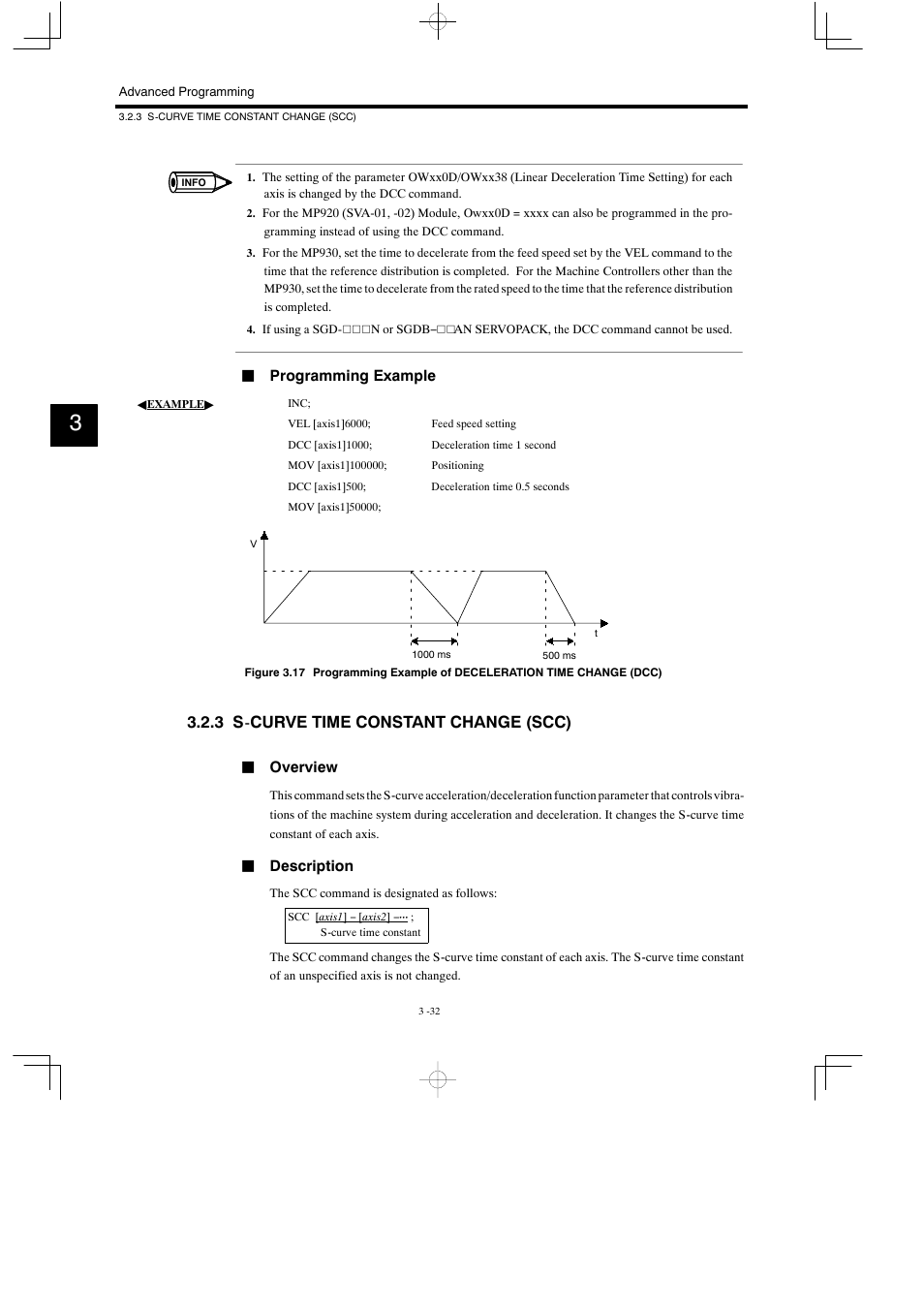 3 s - curve time constant change (scc) | Yaskawa MP900 Series Motion Programming Manual User Manual | Page 122 / 211