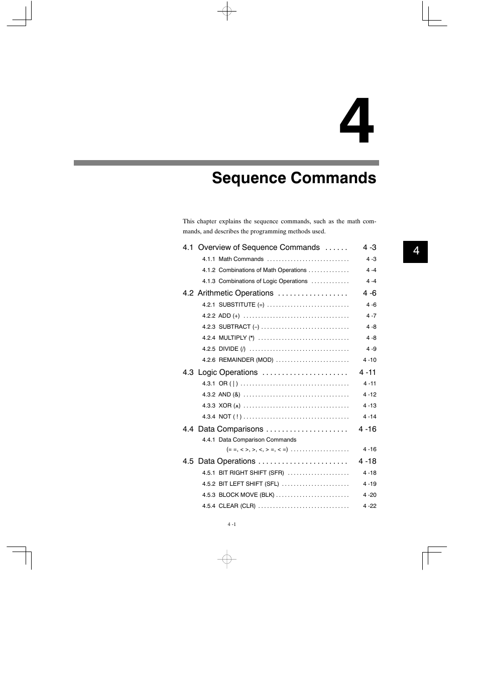 4 sequence commands, Sequence commands | Yaskawa MP900 Series Motion Programming Manual User Manual | Page 134 / 211