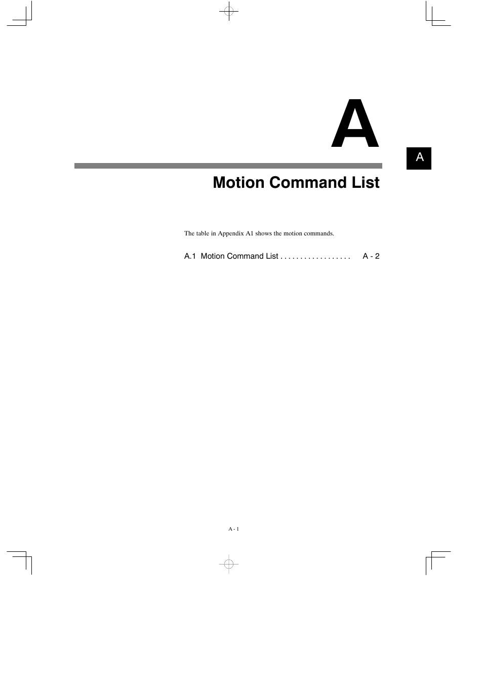 A motion command list | Yaskawa MP900 Series Motion Programming Manual User Manual | Page 197 / 211