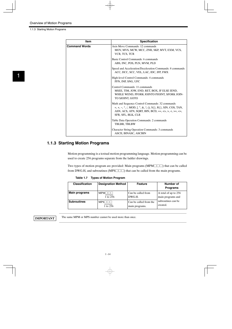 3 starting motion programs | Yaskawa MP900 Series Motion Programming Manual User Manual | Page 28 / 211