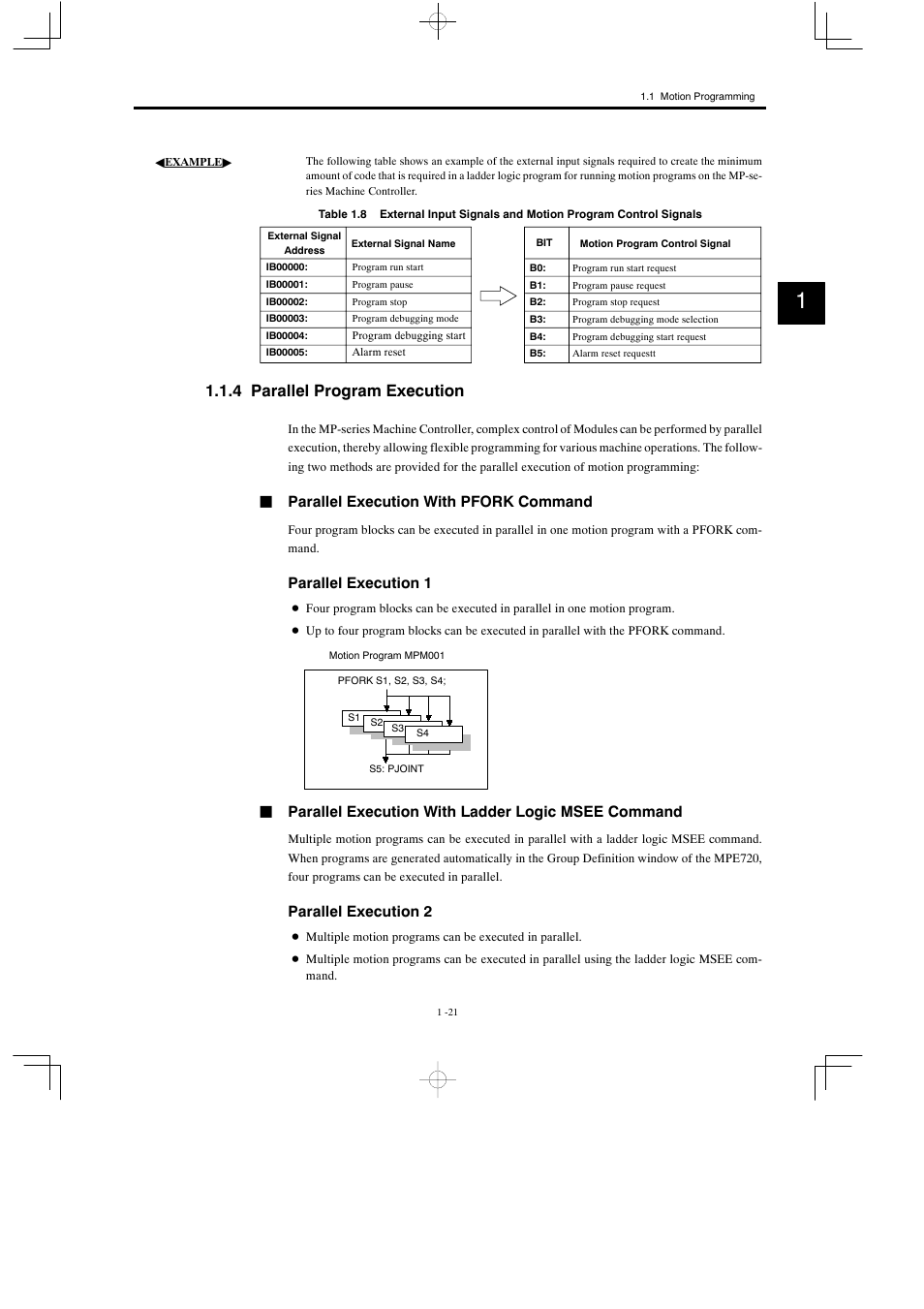 4 parallel program execution | Yaskawa MP900 Series Motion Programming Manual User Manual | Page 35 / 211