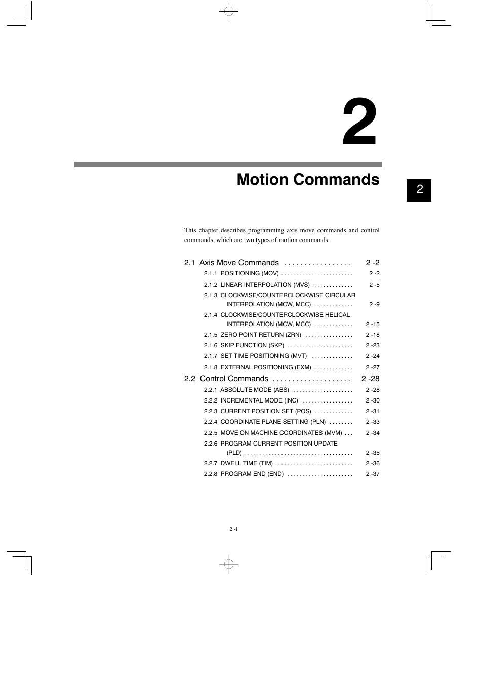 2 motion commands, Motion commands | Yaskawa MP900 Series Motion Programming Manual User Manual | Page 54 / 211