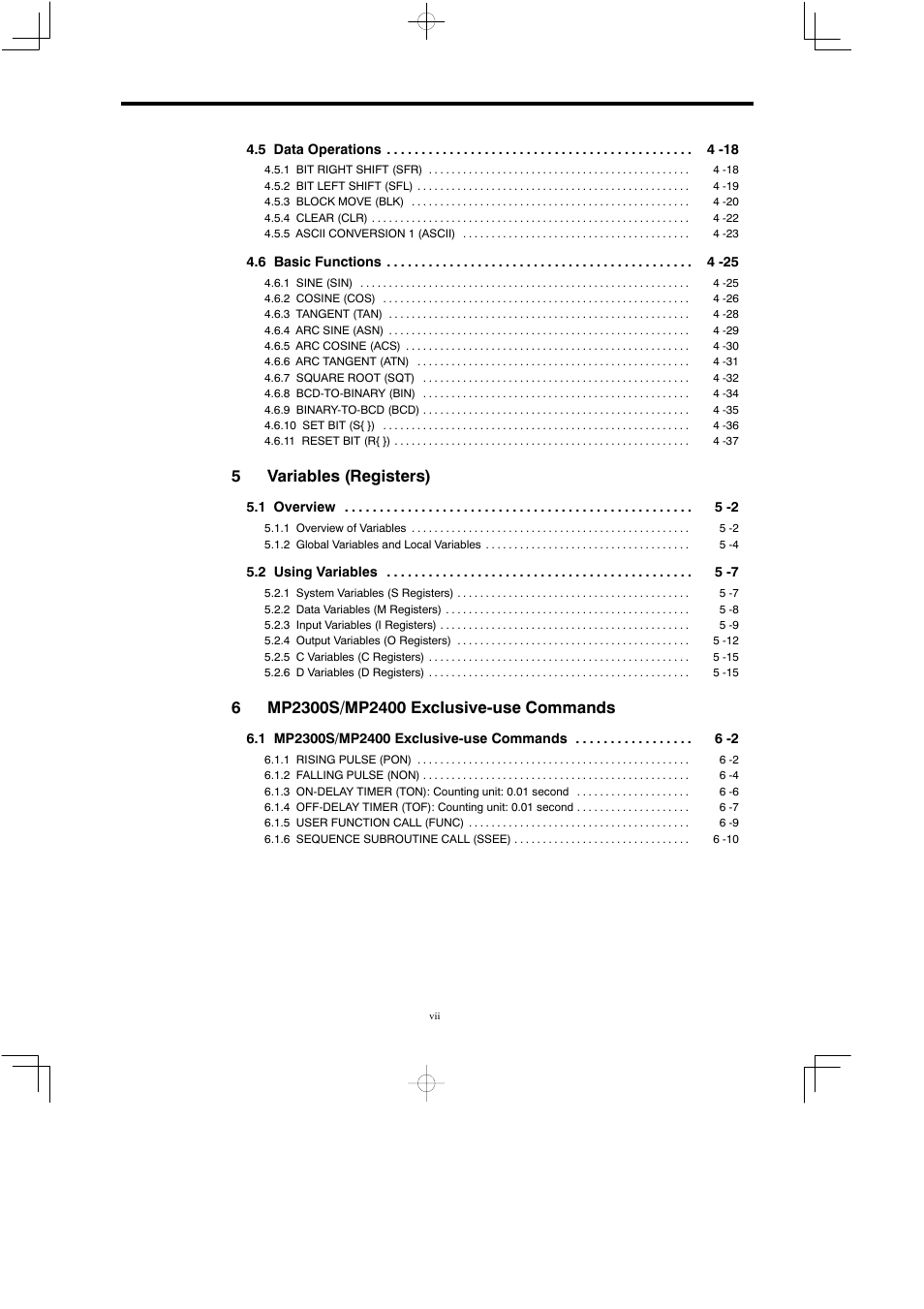5variables (registers) | Yaskawa MP900 Series Motion Programming Manual User Manual | Page 6 / 211