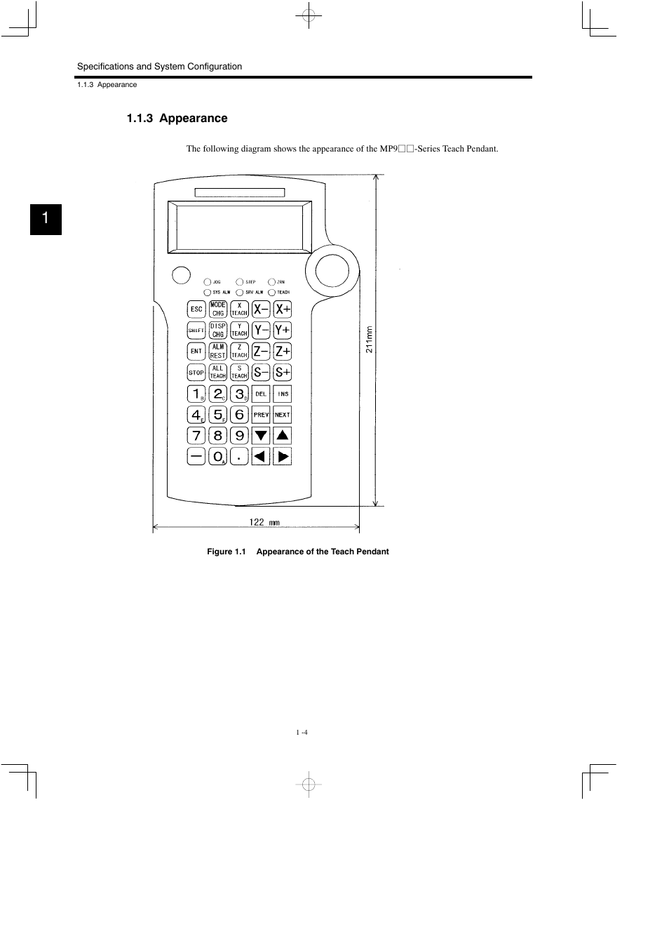 3 appearance | Yaskawa MP900 Teach Pendant User Manual | Page 15 / 80