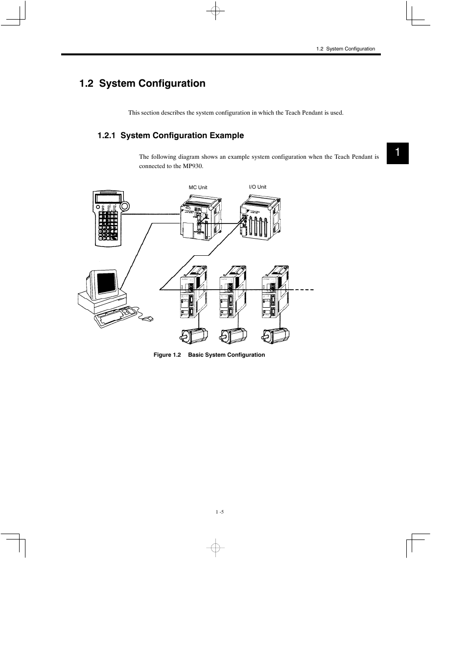 2 system configuration, 1 system configuration example | Yaskawa MP900 Teach Pendant User Manual | Page 16 / 80