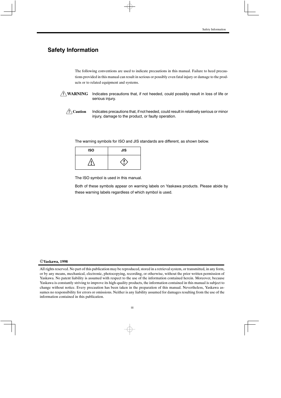 Safety information | Yaskawa MP900 Teach Pendant User Manual | Page 2 / 80