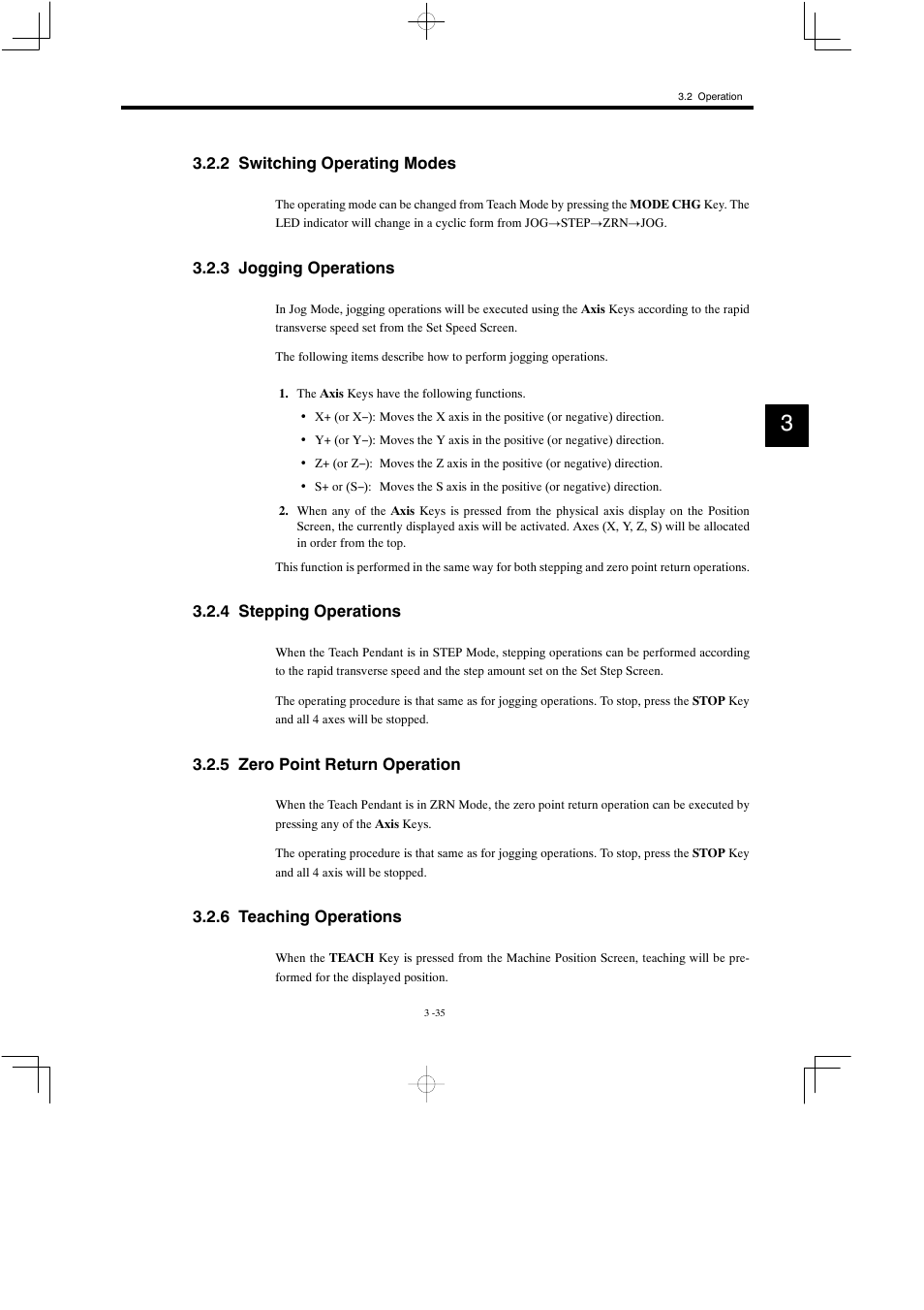 2 switching operating modes, 3 jogging operations, 4 stepping operations | 5 zero point return operation, 6 teaching operations | Yaskawa MP900 Teach Pendant User Manual | Page 66 / 80