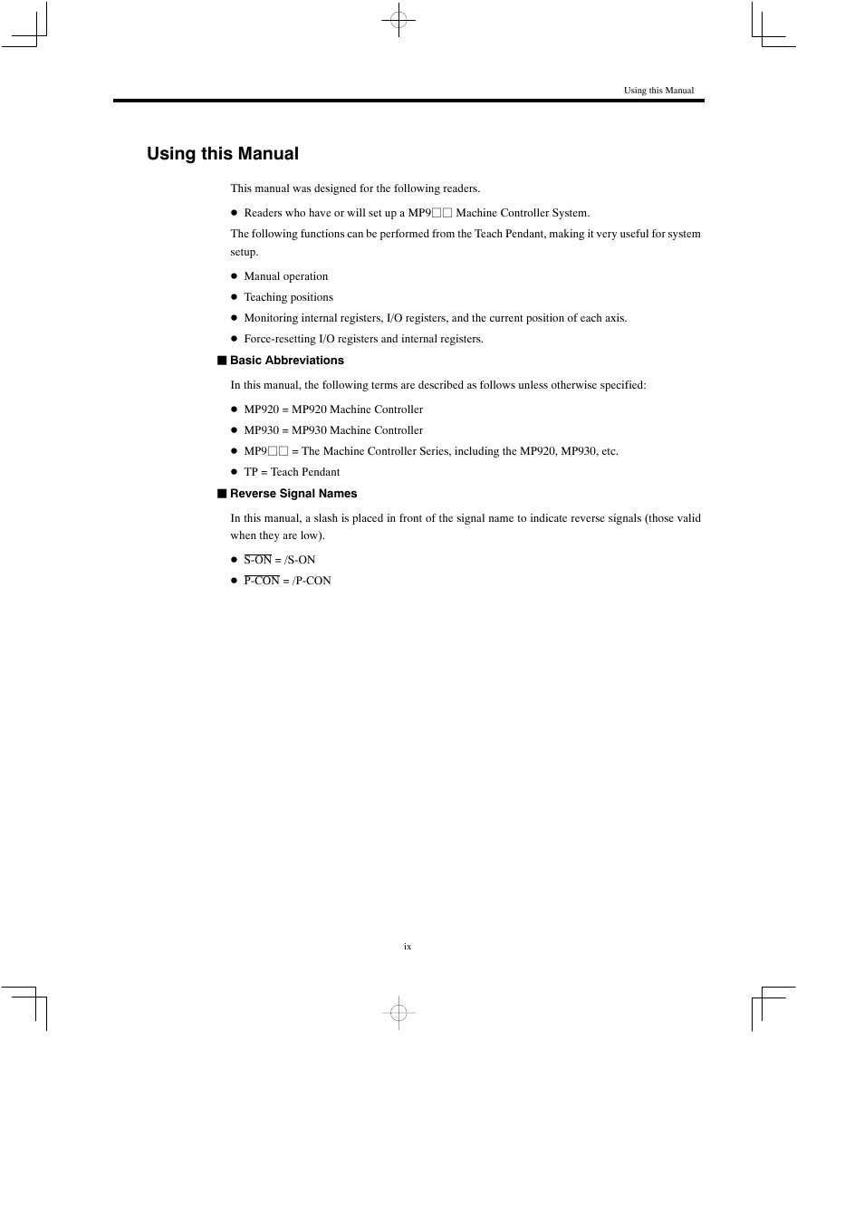 Using this manual | Yaskawa MP900 Teach Pendant User Manual | Page 8 / 80