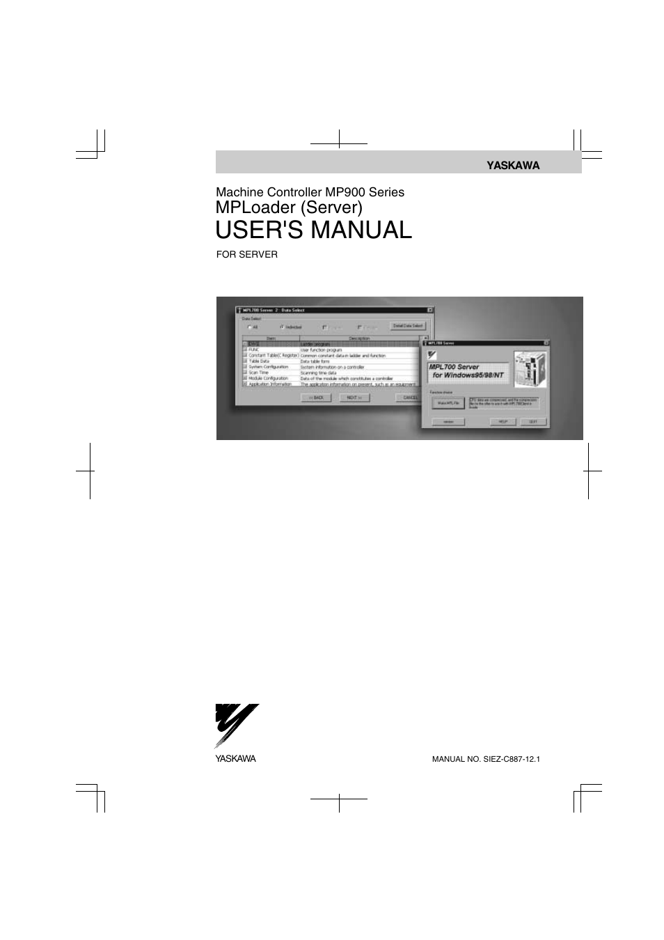 Yaskawa MP900 Series MPLoader User Manual | 41 pages