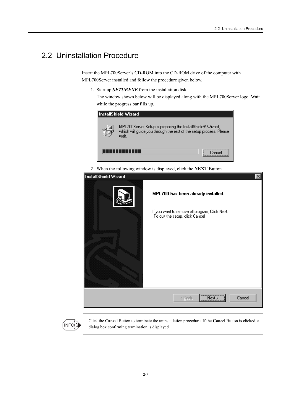 2 uninstallation procedure | Yaskawa MP900 Series MPLoader User Manual | Page 16 / 41