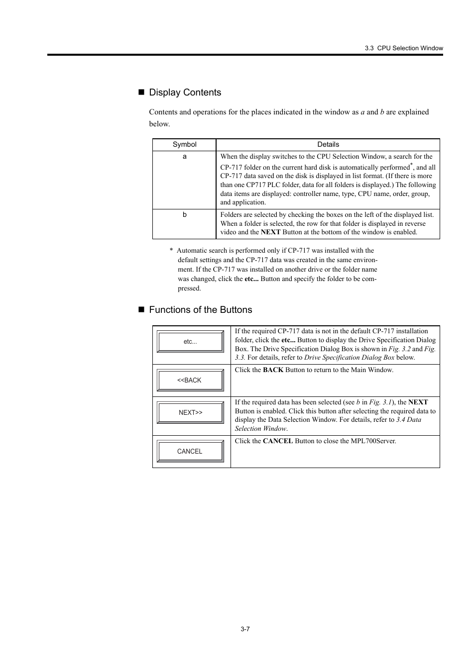Display contents, Functions of the buttons | Yaskawa MP900 Series MPLoader User Manual | Page 25 / 41