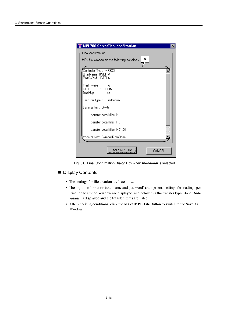 Display contents | Yaskawa MP900 Series MPLoader User Manual | Page 34 / 41