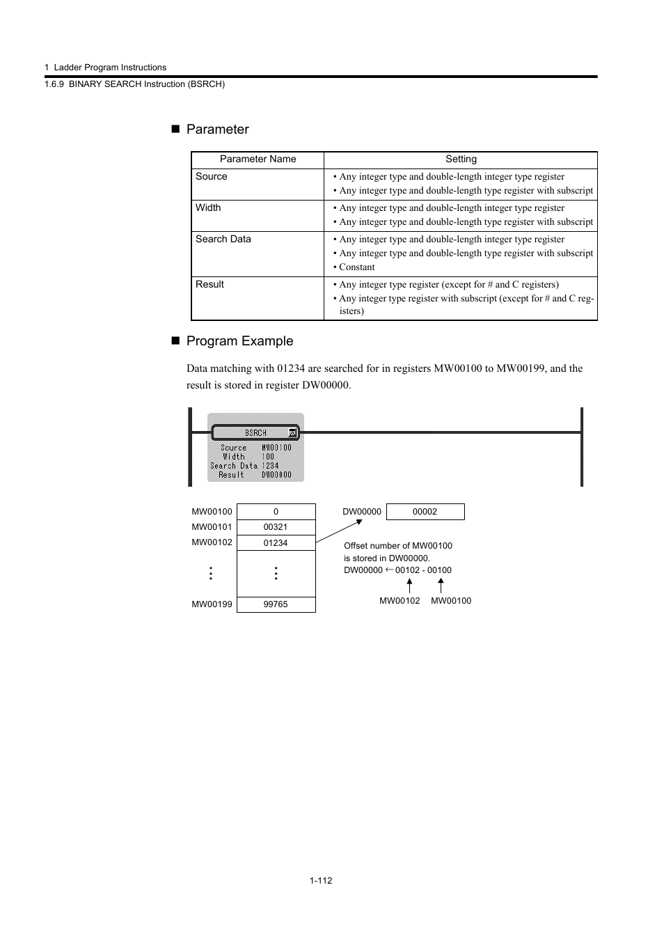 Parameter  program example | Yaskawa MP900 Series Machine Controller New Ladder Editor User Manual | Page 122 / 250