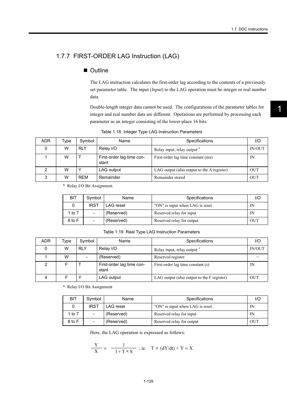 7 first-order lag instruction (lag), Outline | Yaskawa MP900 Series Machine Controller New Ladder Editor User Manual | Page 149 / 250