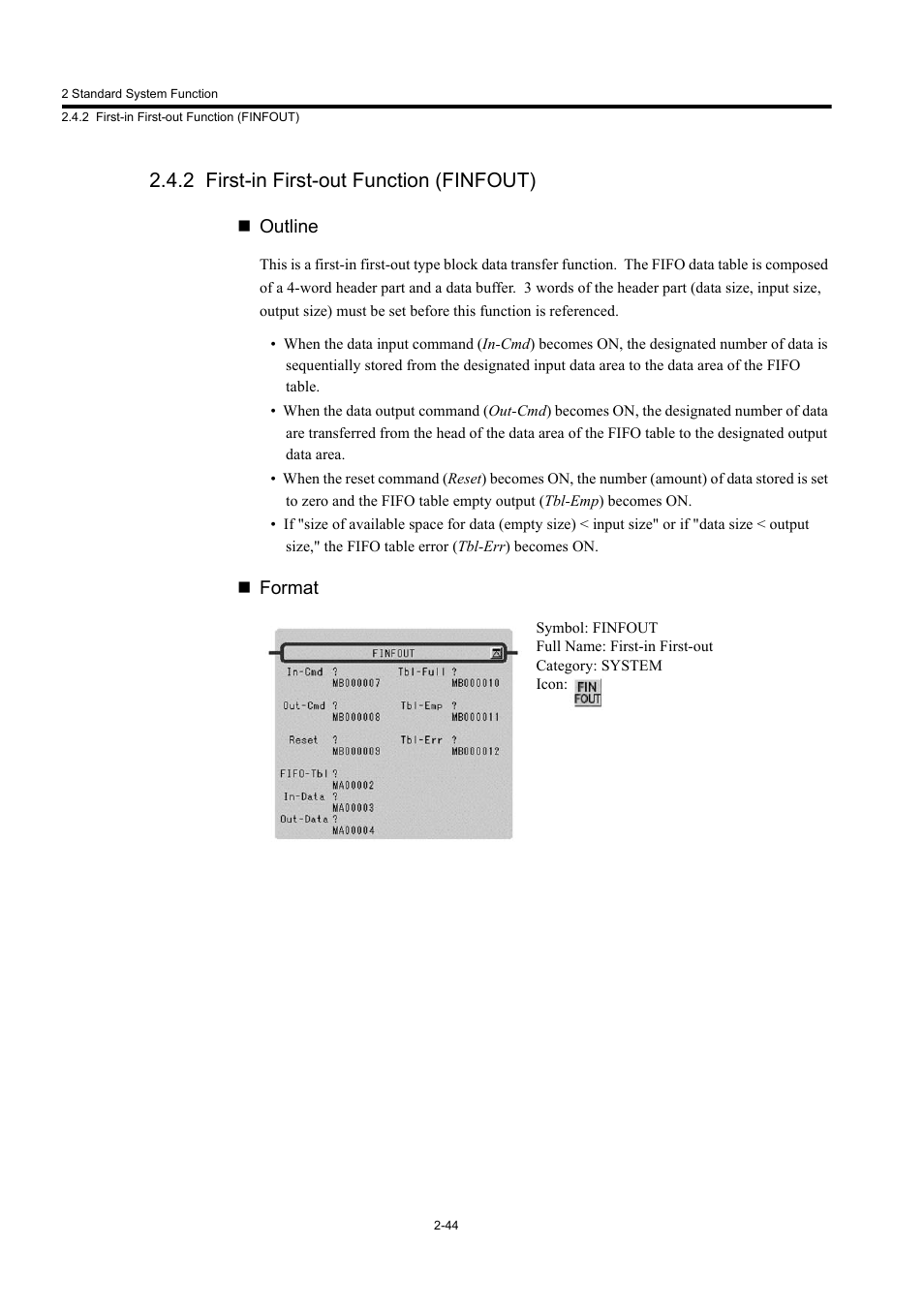 2 first-in first-out function (finfout) | Yaskawa MP900 Series Machine Controller New Ladder Editor User Manual | Page 237 / 250