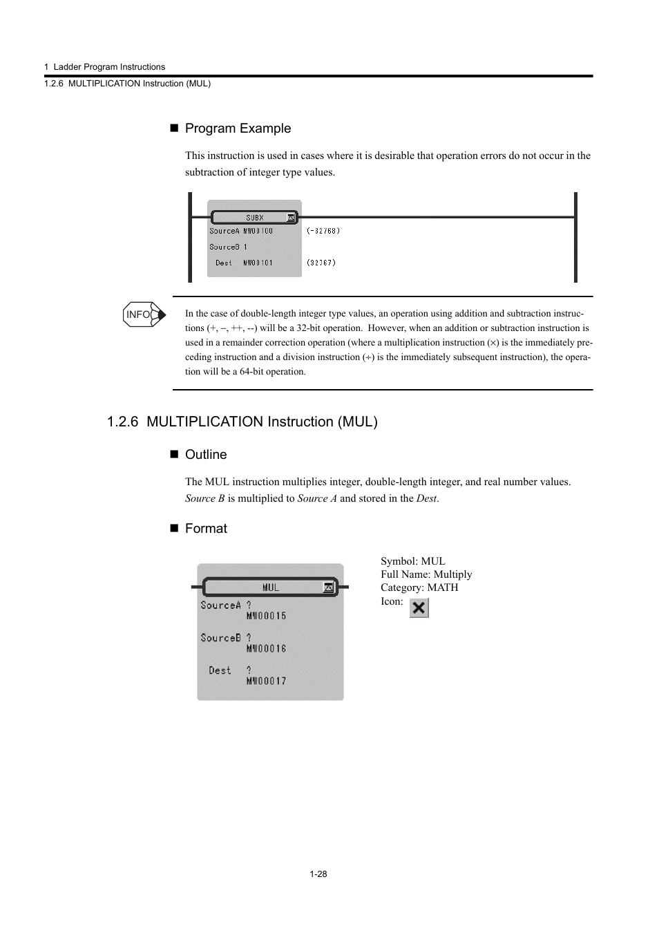 6 multiplication instruction (mul) | Yaskawa MP900 Series Machine Controller New Ladder Editor User Manual | Page 38 / 250