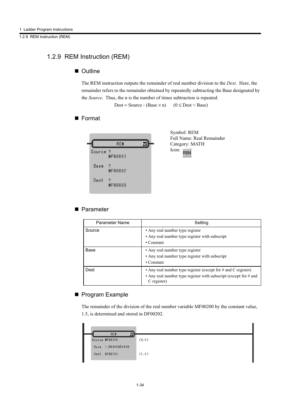 9 rem instruction (rem) | Yaskawa MP900 Series Machine Controller New Ladder Editor User Manual | Page 44 / 250