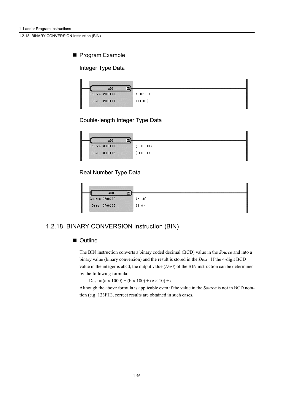 18 binary conversion instruction (bin) | Yaskawa MP900 Series Machine Controller New Ladder Editor User Manual | Page 56 / 250