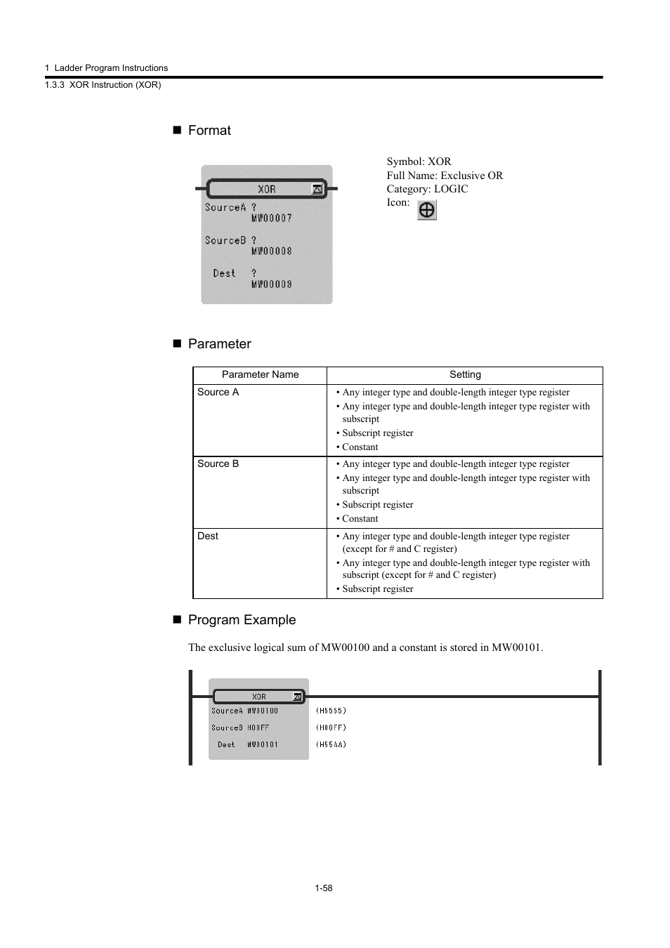 Format  parameter  program example | Yaskawa MP900 Series Machine Controller New Ladder Editor User Manual | Page 68 / 250