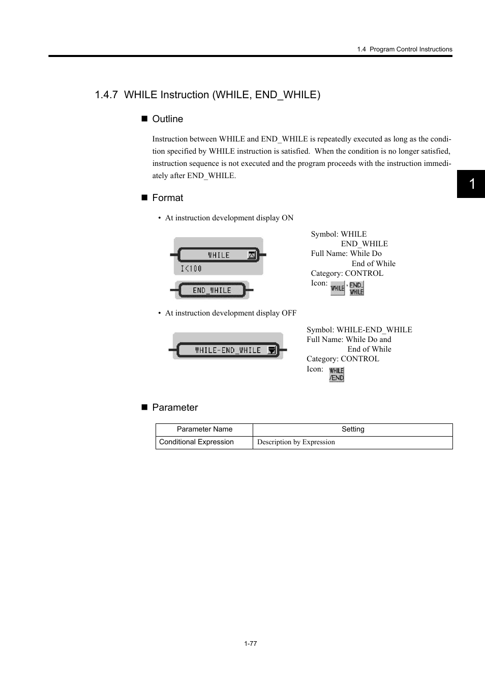 7 while instruction (while, end_while) | Yaskawa MP900 Series Machine Controller New Ladder Editor User Manual | Page 87 / 250