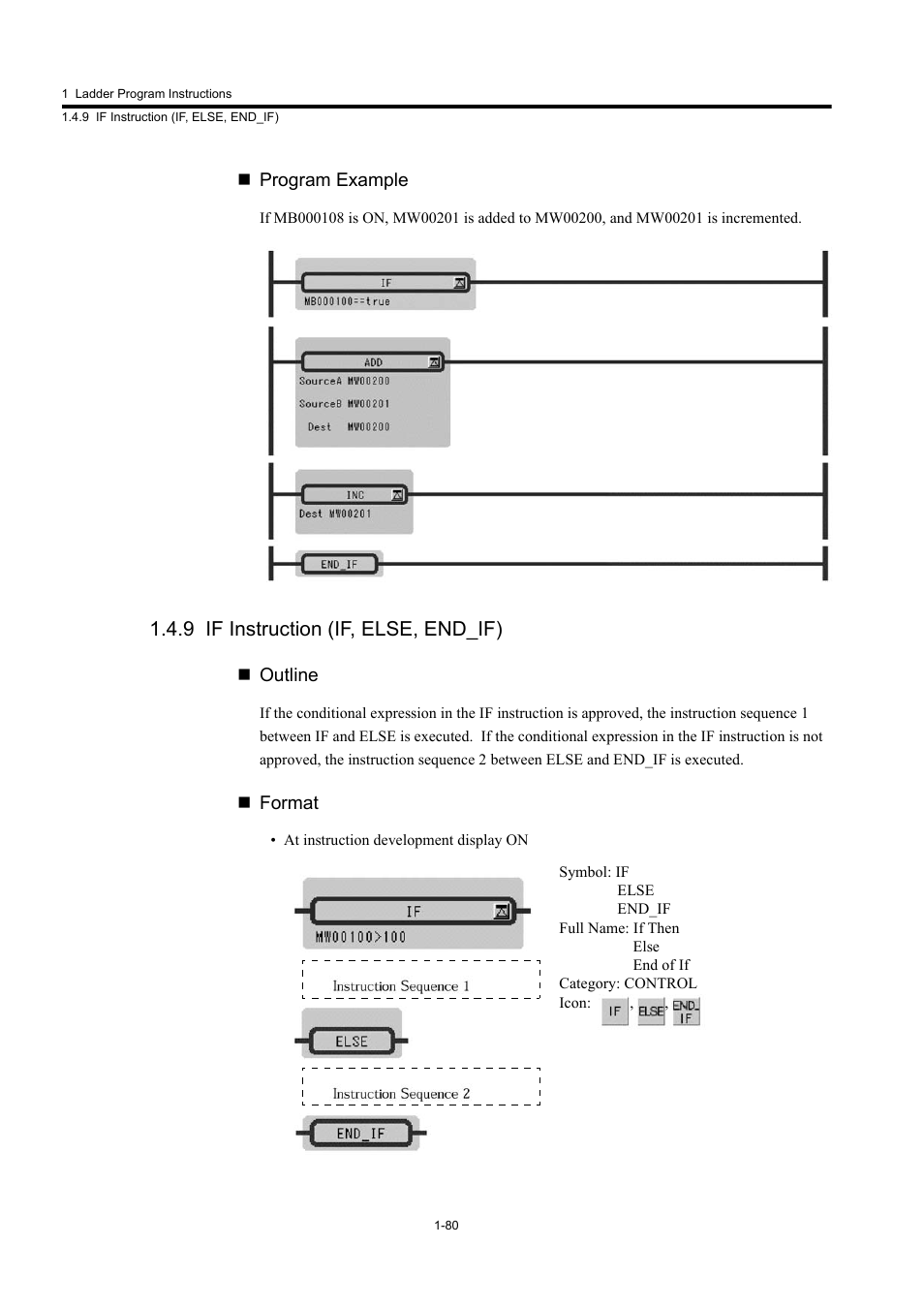 9 if instruction (if, else, end_if) | Yaskawa MP900 Series Machine Controller New Ladder Editor User Manual | Page 90 / 250