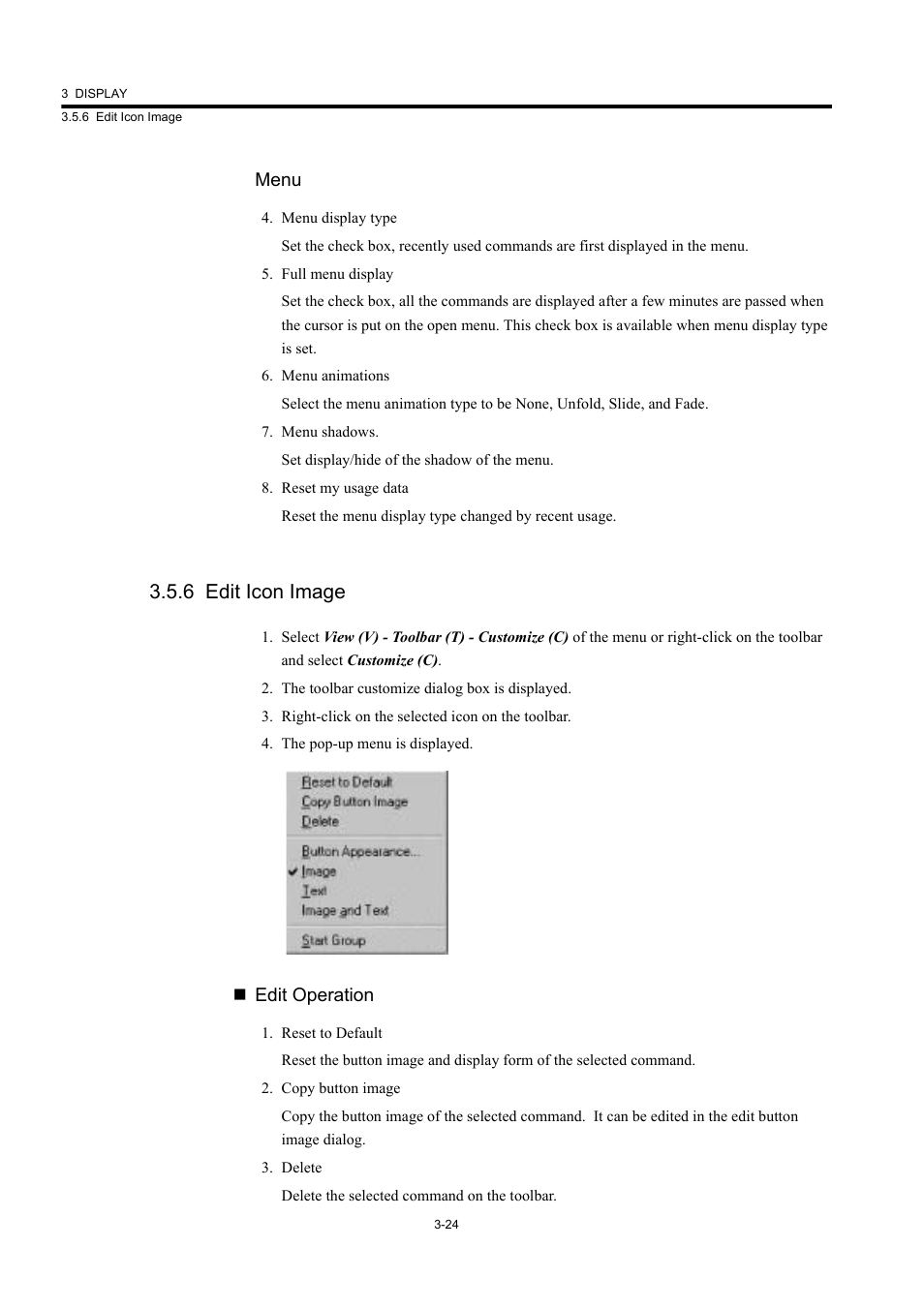 6 edit icon image, Menu, Edit operation | Yaskawa MP900 Series Machine Controller New Ladder Editor User Manual | Page 122 / 226