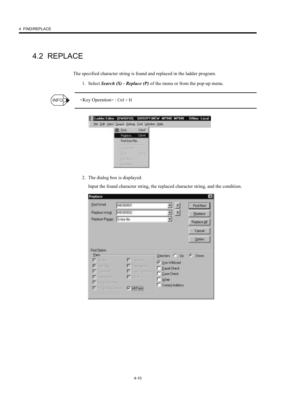 2 replace | Yaskawa MP900 Series Machine Controller New Ladder Editor User Manual | Page 138 / 226