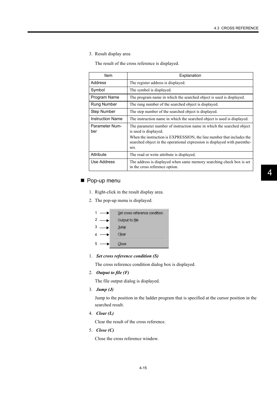 Pop-up menu | Yaskawa MP900 Series Machine Controller New Ladder Editor User Manual | Page 143 / 226