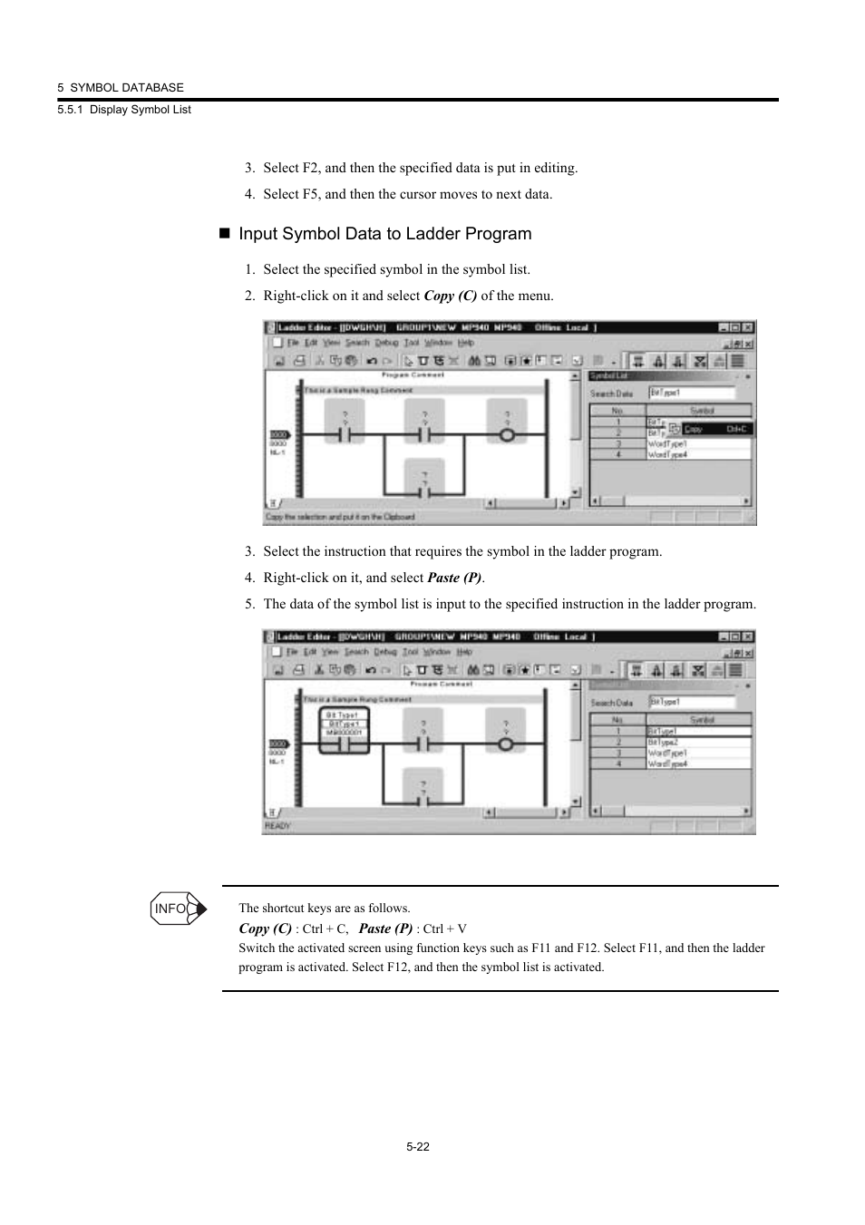 Input symbol data to ladder program | Yaskawa MP900 Series Machine Controller New Ladder Editor User Manual | Page 169 / 226