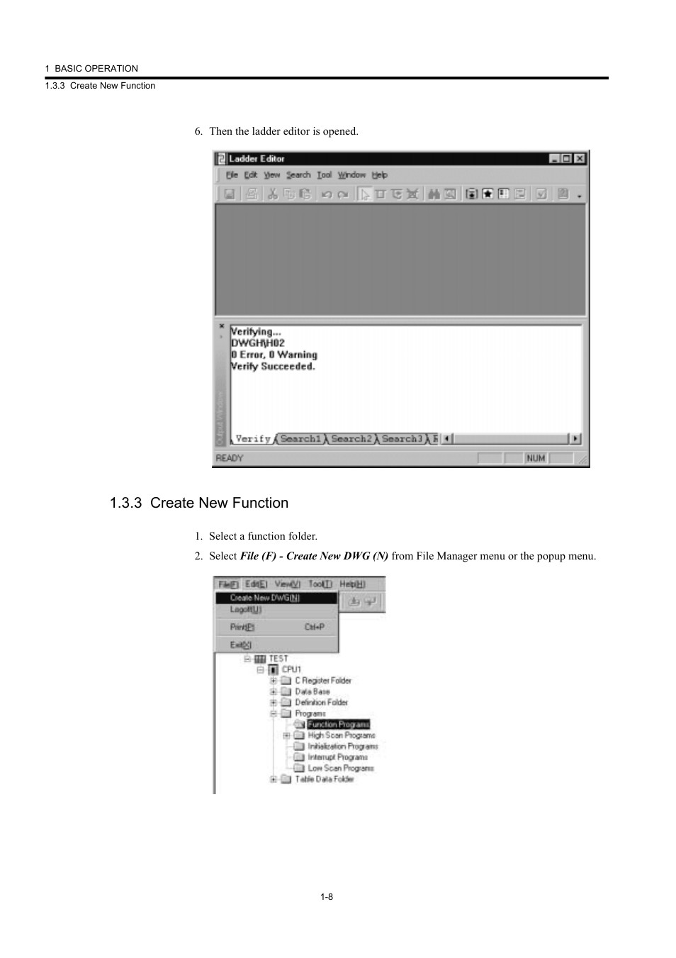 3 create new function | Yaskawa MP900 Series Machine Controller New Ladder Editor User Manual | Page 18 / 226