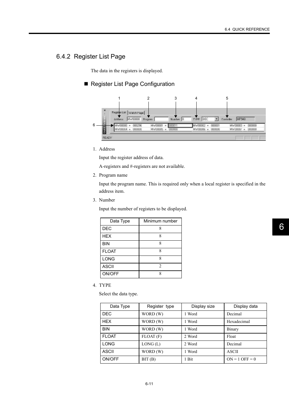 2 register list page, Register list page configuration | Yaskawa MP900 Series Machine Controller New Ladder Editor User Manual | Page 185 / 226