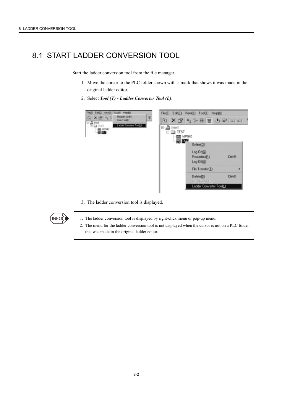1 start ladder conversion tool | Yaskawa MP900 Series Machine Controller New Ladder Editor User Manual | Page 207 / 226