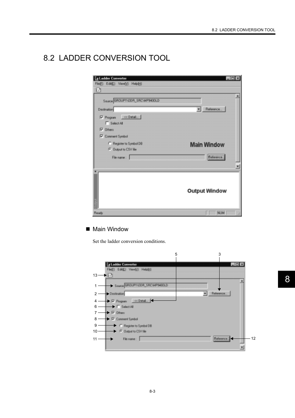 2 ladder conversion tool, Main window | Yaskawa MP900 Series Machine Controller New Ladder Editor User Manual | Page 208 / 226