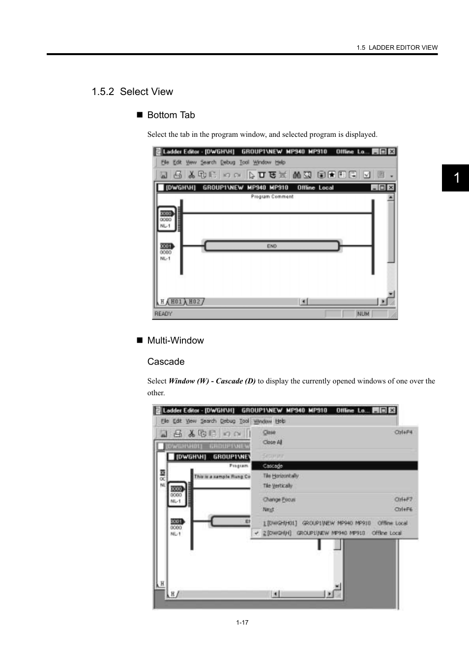 2 select view | Yaskawa MP900 Series Machine Controller New Ladder Editor User Manual | Page 27 / 226