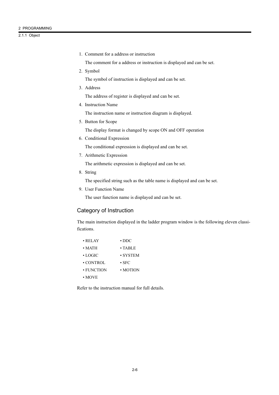 Category of instruction | Yaskawa MP900 Series Machine Controller New Ladder Editor User Manual | Page 41 / 226