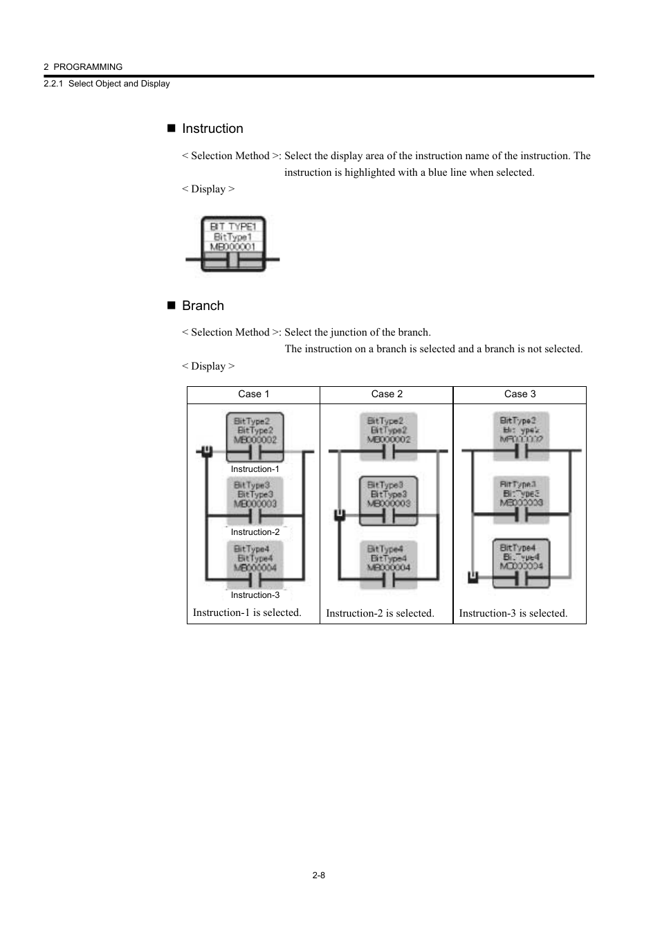 Instruction, Branch | Yaskawa MP900 Series Machine Controller New Ladder Editor User Manual | Page 43 / 226