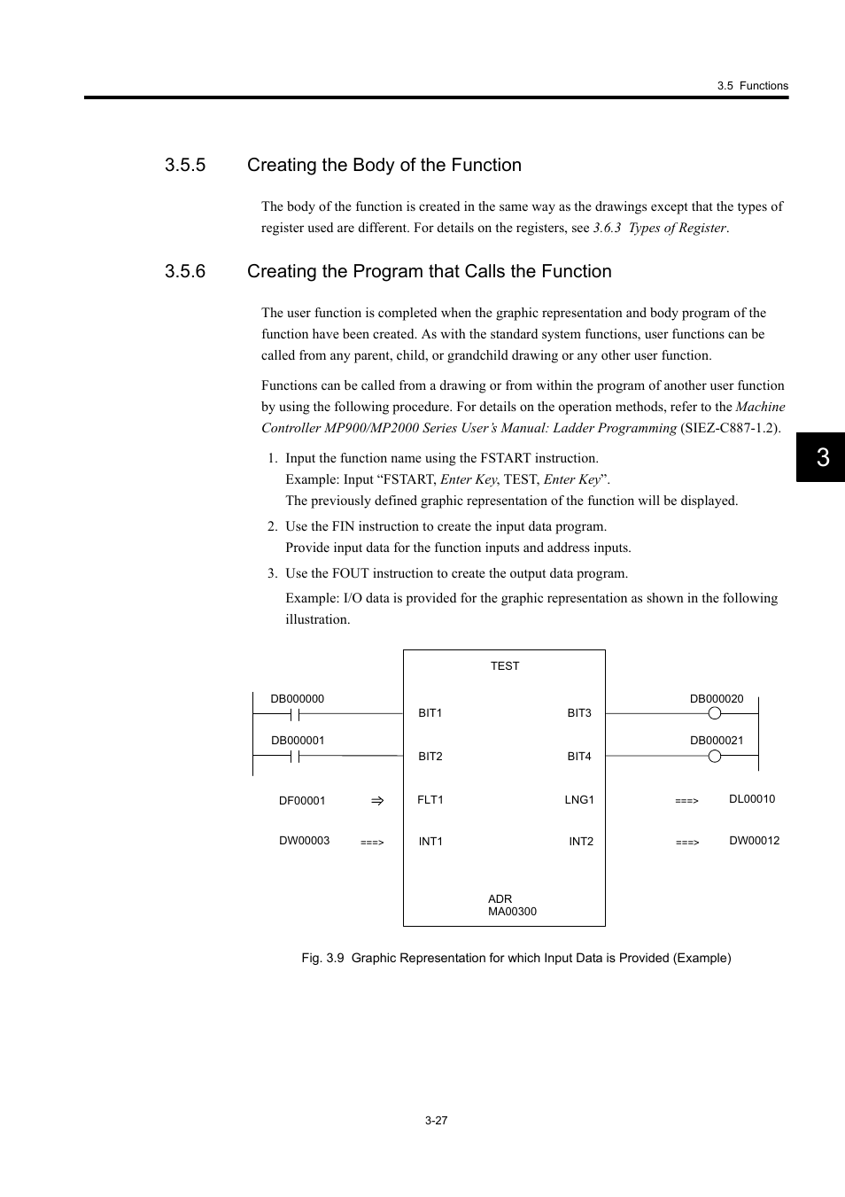 5 creating the body of the function, 6 creating the program that calls the function | Yaskawa MP920 User's Manual Design User Manual | Page 101 / 565